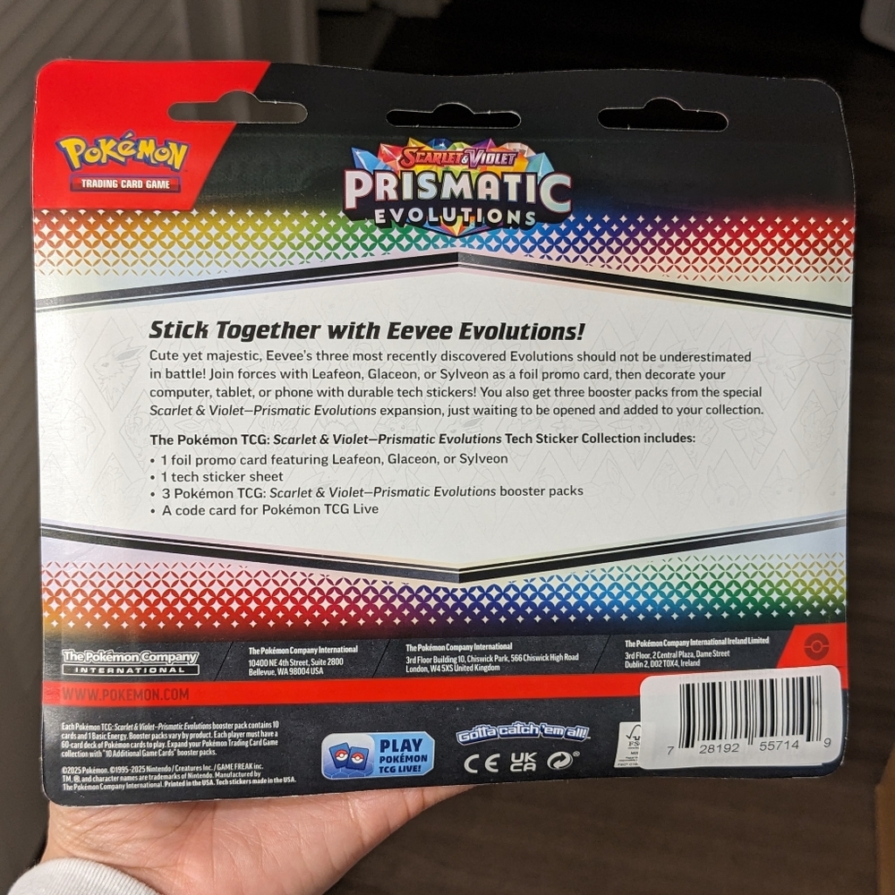 💎 Prismatic Evolutions 💎 Tech Sticker Collection Full Set of 3 - Pokemon Cards - Picture 12 of 12